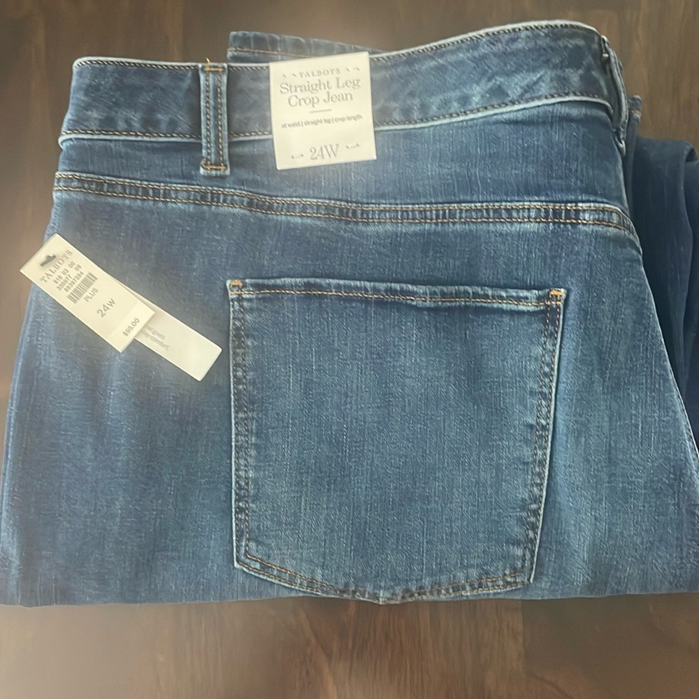 Women's Talbots at Waist Straight Leg Crop Length Jeans 24w